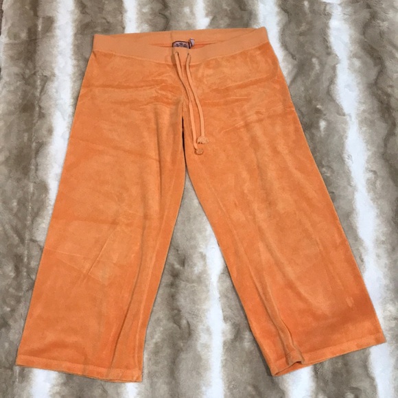 Juicy Couture Pants - Juicy Couture Orange Terry Cloth Cropped Pants
